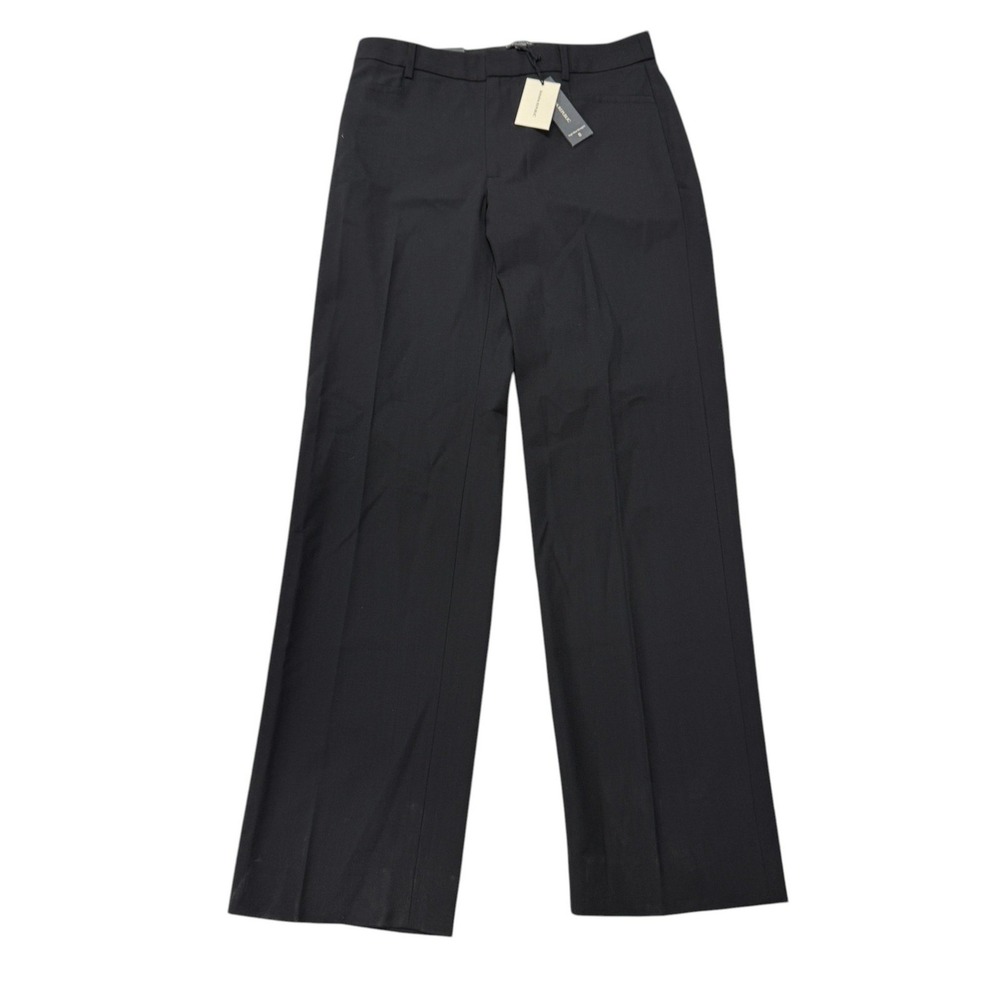 Banana Republic High Rise Straight Italian Wool Trousers Pants Women 8 Black NWT